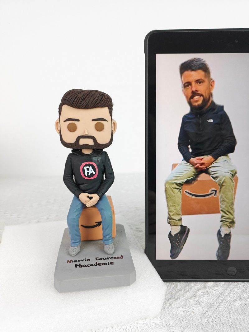 【客製化3D人像公仔】訂製手工Funko Pop男生朋友老公生日禮物 - 公仔/玩偶 - 黏土 多色