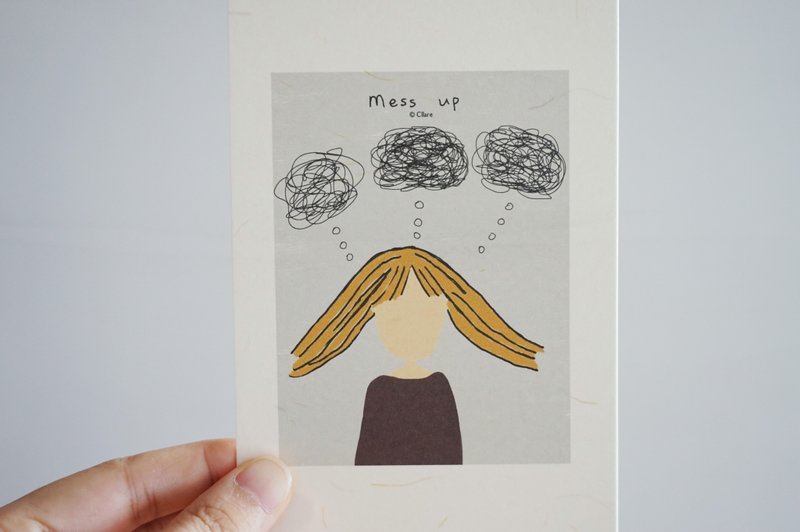 Girl and Mess Up- Postcard/card
