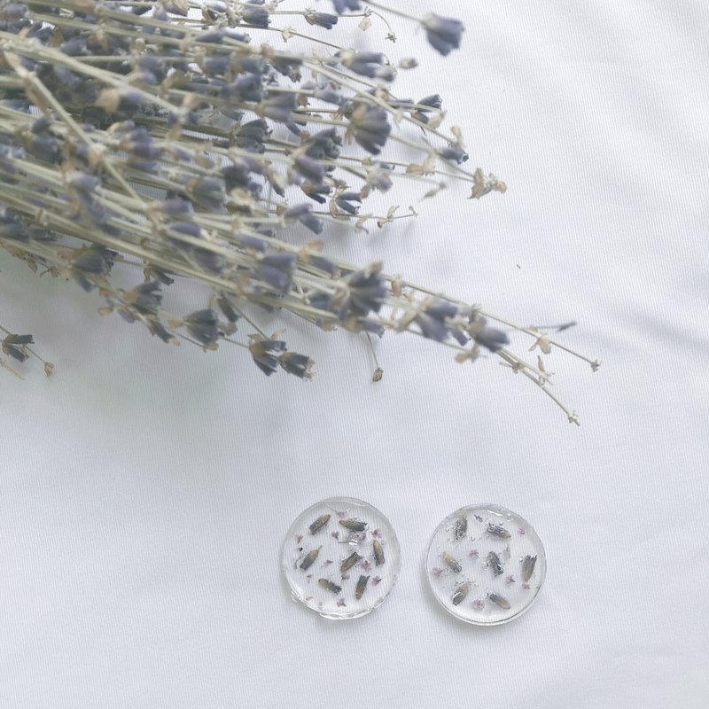 Lavender Handmade Dry Flower Earring Ear Clips/Auricular Needle