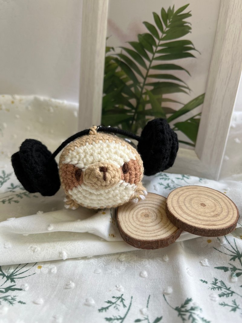 鉤織勤力樹懶匙扣 - 吊飾/掛飾 - 棉.麻 卡其色