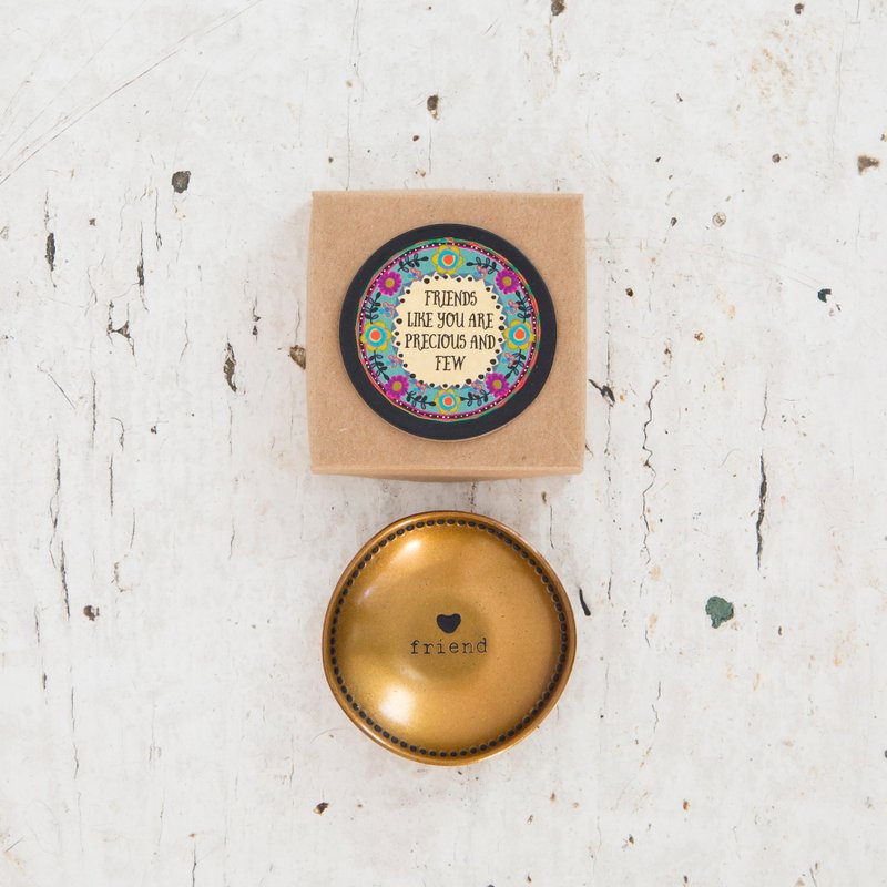 Bronze text small dish - friend∣BTD008