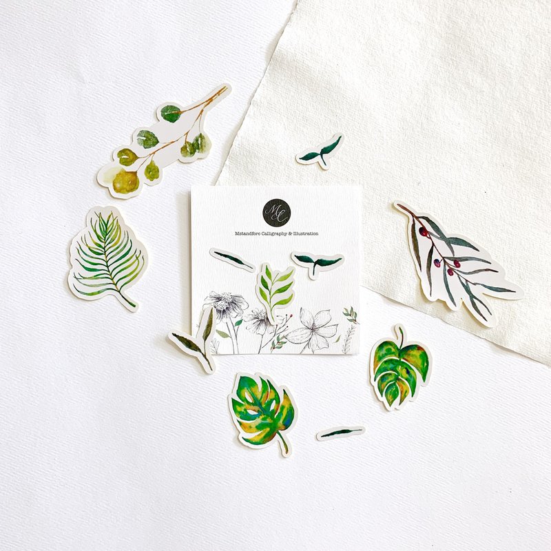 Mstandforc Botanical Leaves Stickers (11 pcs)