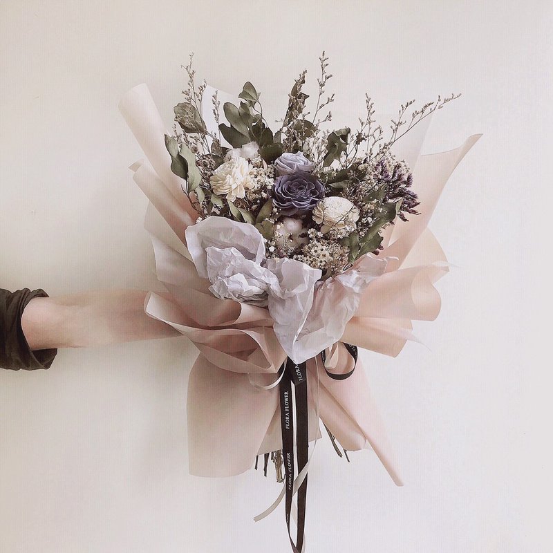FloraFlower Immortal Bouquet (L) Eternal Flower Dry Flower Marriage Bouquet