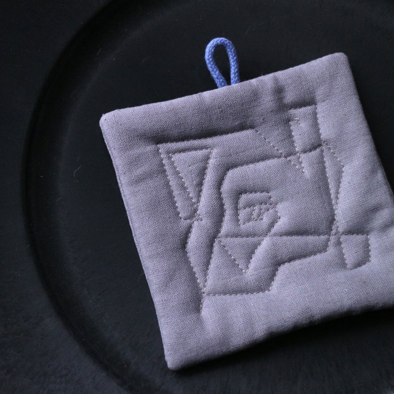 線條杯墊 - 杯墊 - 棉.麻 灰色