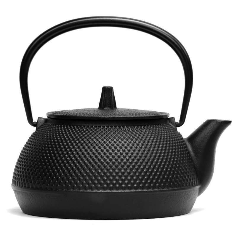 岩鑄 南部鐵器 鐵瓶兼用急須 5型新霰 0.65L 附茶濾 IH對應 - 茶壺/茶杯/茶具 - 其他金屬 黑色