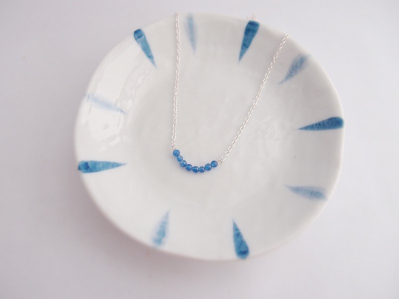 天秤座守護石。串串鎖骨銀項鍊 - 項鍊 - 寶石 藍色