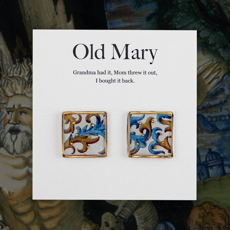 耳環 | Au Jardin | 925純銀抗敏 - 耳環/耳夾/耳骨夾 - 樹脂 綠色