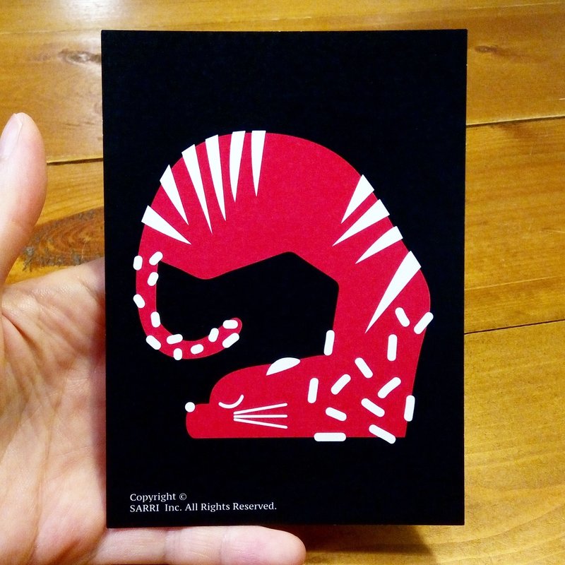 Red Leopard (can create A3 size posters) Birthday Card Design Coloring Illustrator Picture Card Universal Card Art Love Special Funny Strange Feature Weird Cute Taiwan