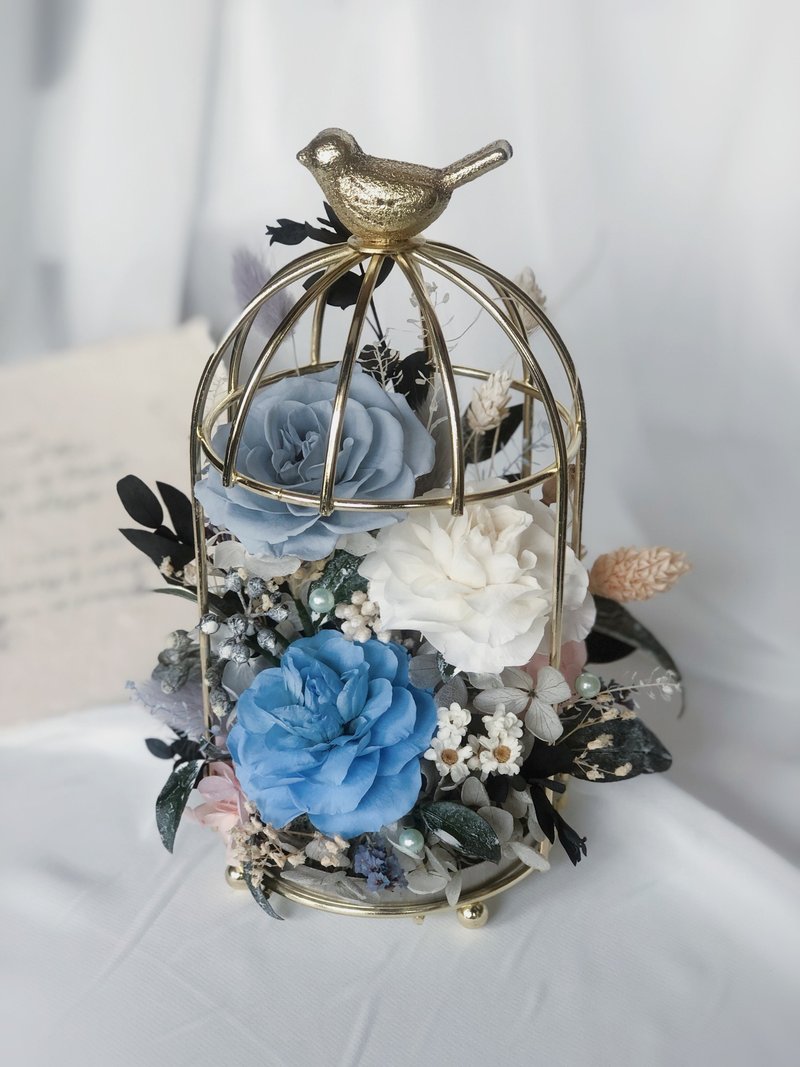 Birthday flower ceremony / congratulations flower ceremony / opening ceremony / eternal life without flower limited edition bird cage quiet series
