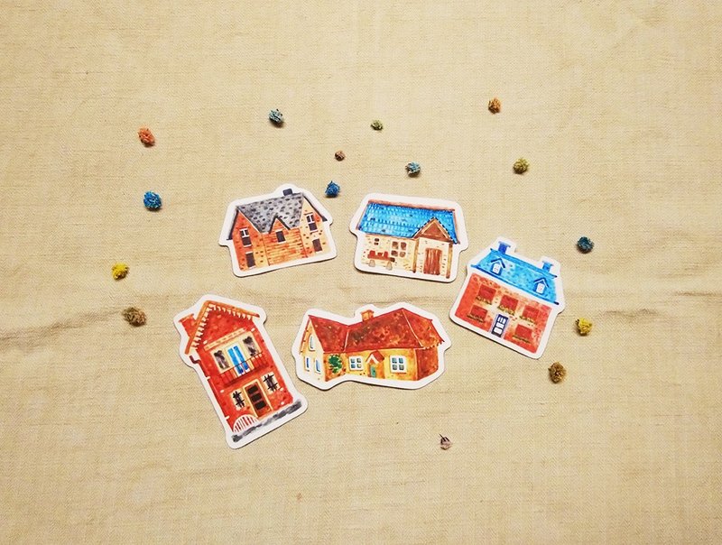 House (four) sticker white waterproof