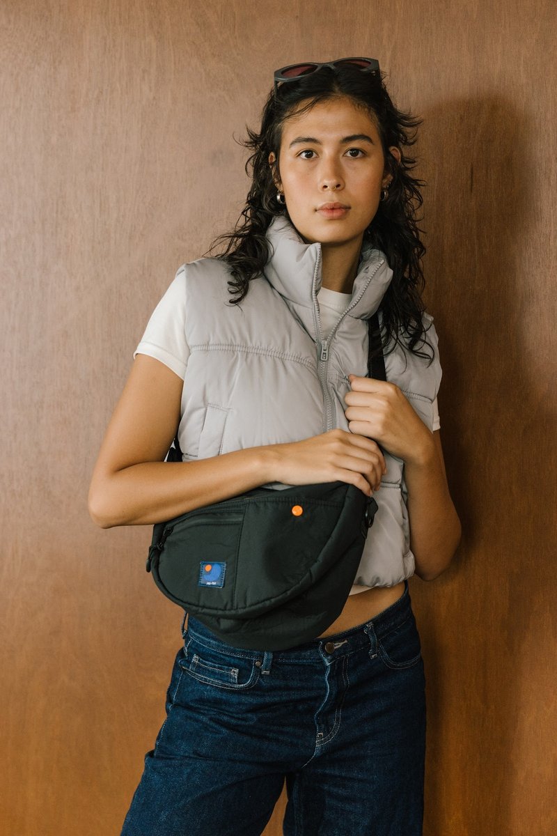 HALF MOON RECYCLED BAG BLACK Shop japfac Messenger Bags & Sling