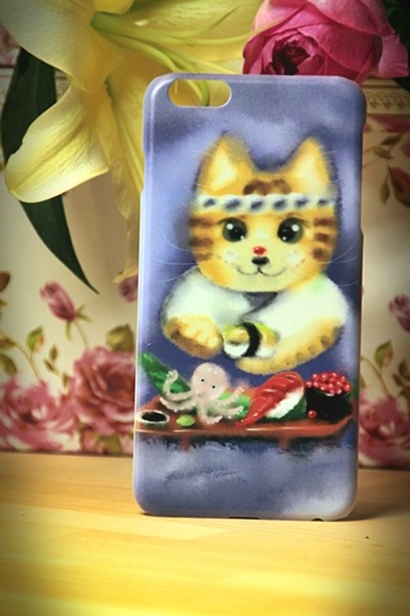 Watercolor cat s019 David Sushi Cat Videos Cat iPhone (i5.i6s, i6splus.I7.I7plus) / Android (Samsung, Samsung, HTC, Sony) designer mobile phone shell / protective cover / kitty cat phone shell