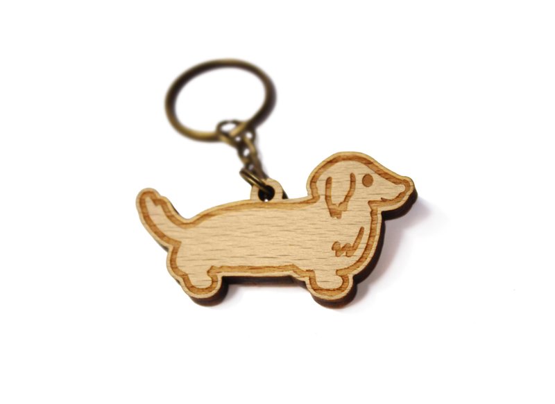 Dachshund / intestinal intestinal / wool children / wooden / timber key ring / gift / customized