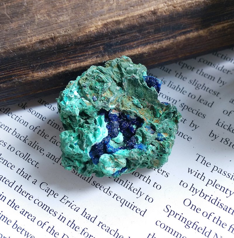 Azurite 湖北產地 藍銅礦 珪孔雀石 共生礦 天然礦石 原礦 - 擺飾/家飾品 - 其他材質