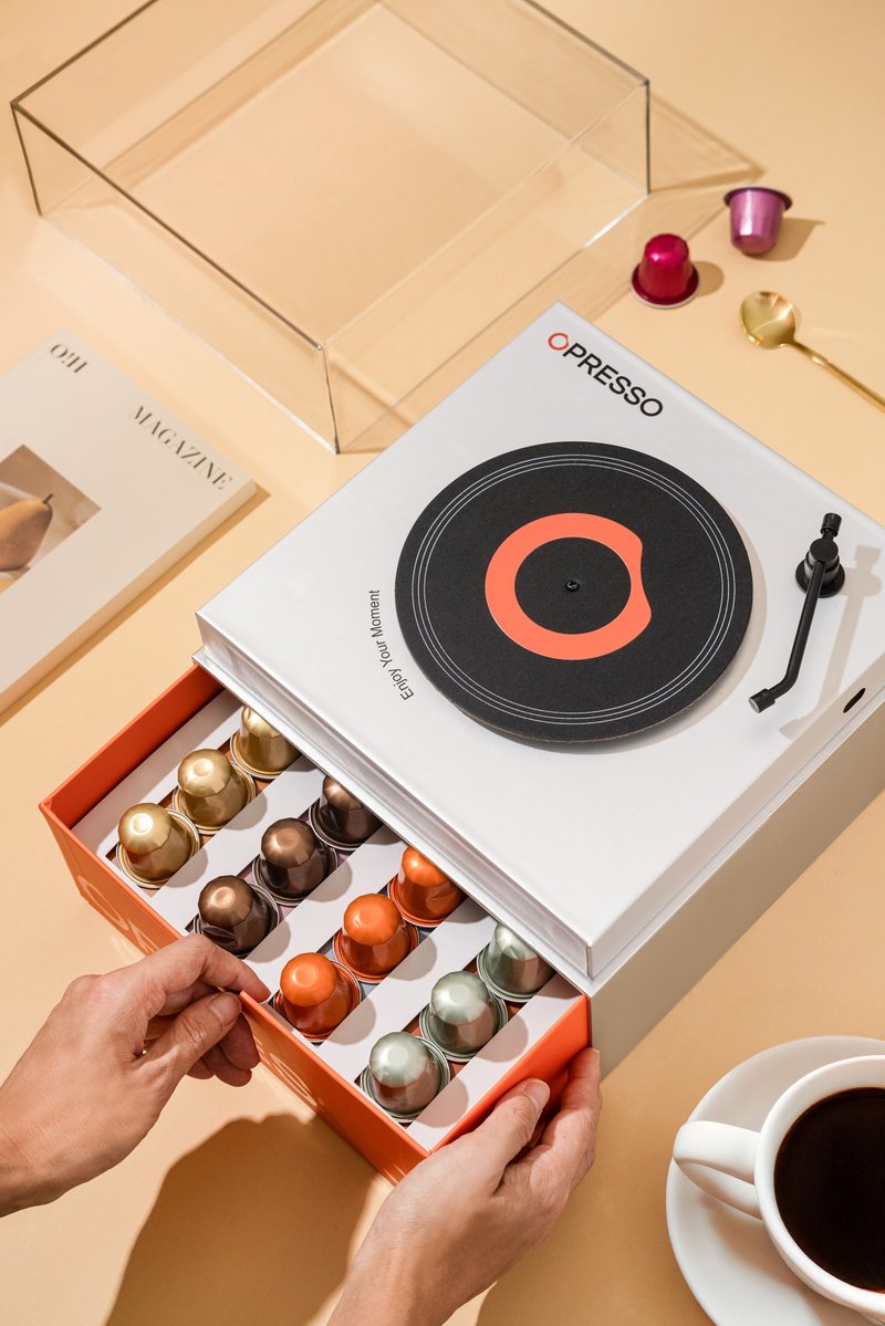 Opresso Enjoy Your Moment 比利時咖啡膠囊 精選音樂禮盒 - 咖啡/咖啡豆 - 紙