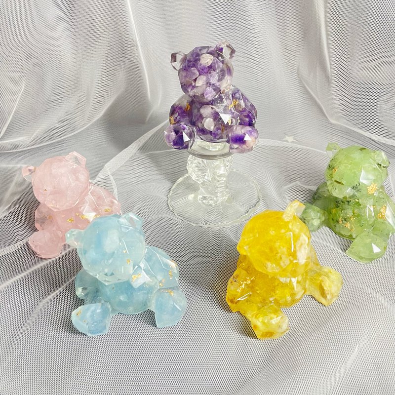 【手工製作】天然能量水晶/水晶幾何熊/水晶擺飾 - 擺飾/家飾品 - 其他材質