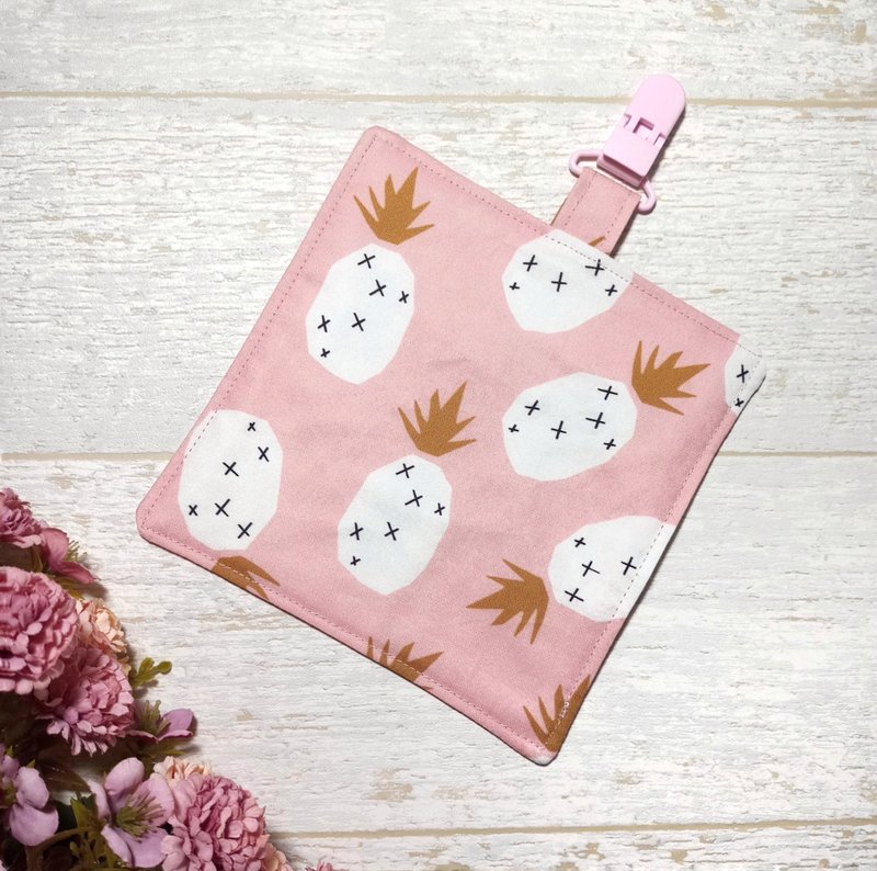 純棉夾四層紗/兒童手帕/手帕夾/擦手巾/小方巾-夏日旺來 - 手帕 - 棉.麻 粉紅色