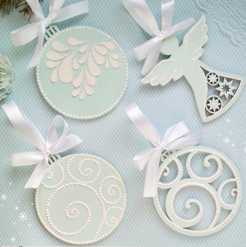 Christmas tree ornaments blue Angel ornament Hanging christmas tree decor - 兒童家具 - 木頭 藍色