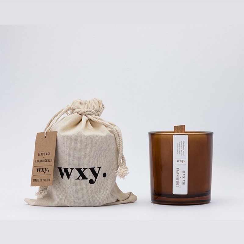 【英國 wxy】Amber 蠟燭(S)- 黑蠟木 & 乳香 /142g - 香氛蠟燭/燭台 - 玻璃 咖啡色