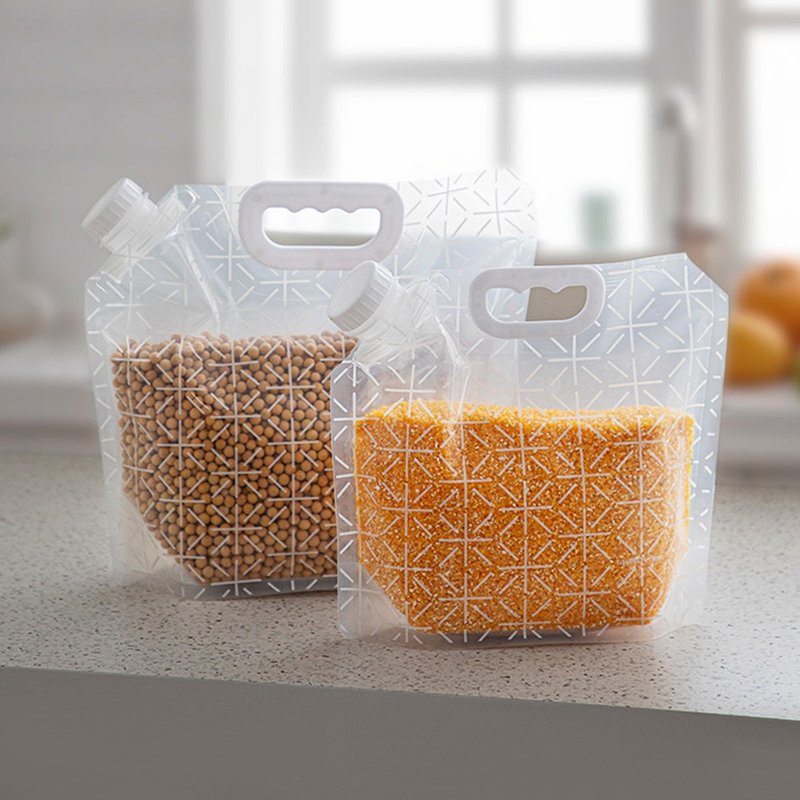 日本霜山 手提直立式雜糧密封袋(2.5L)-15入 (附漏斗3入) - 便當盒/食物袋 - 其他材質 透明