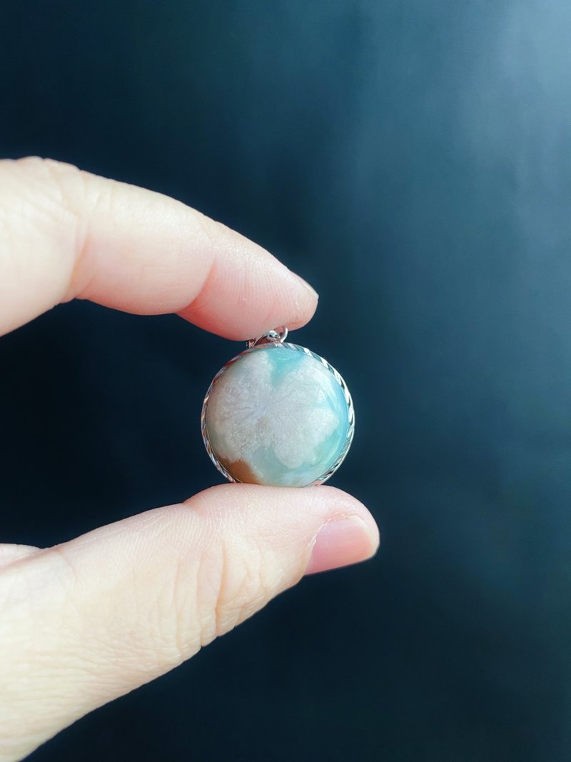 【售出】櫻花瑪瑙 莫蘭迪綠 牛血紅 S925銀鑲拖 吊墜 天然石 - 項鍊 - 水晶 綠色