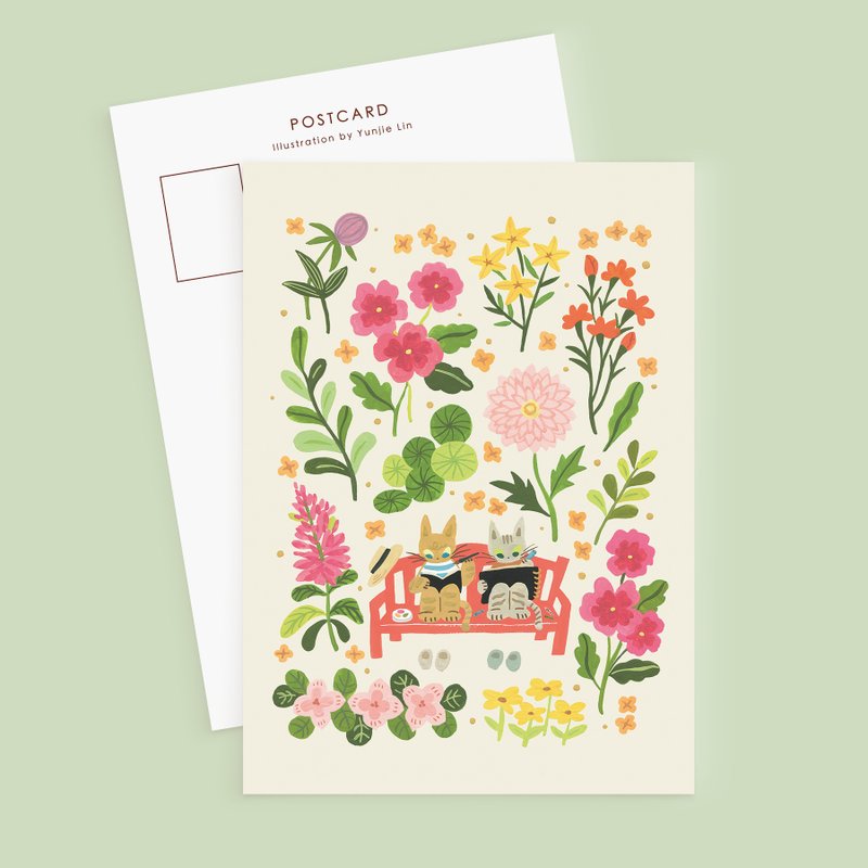 Ginger Cat’s Garden Sketching Time I Postcard Shop Cards & Postcards Pinkoi