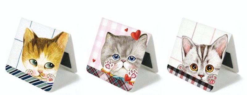& Cabinet magnet bookmark - Peekaboo Cats