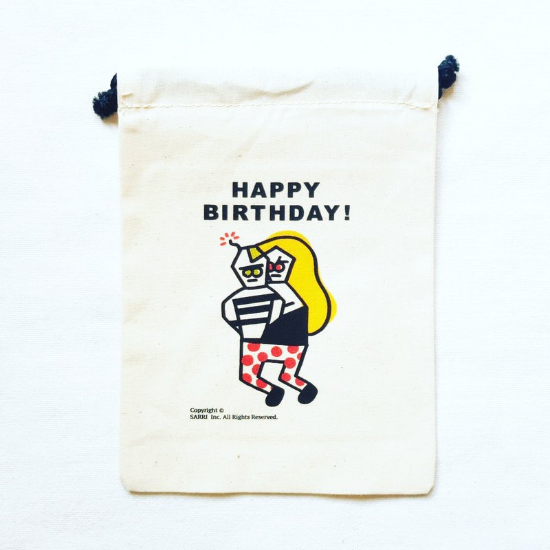 Bundle pocket HAPPY BIRTHDAY canvas bag tote bag green bag beverage bag handbag