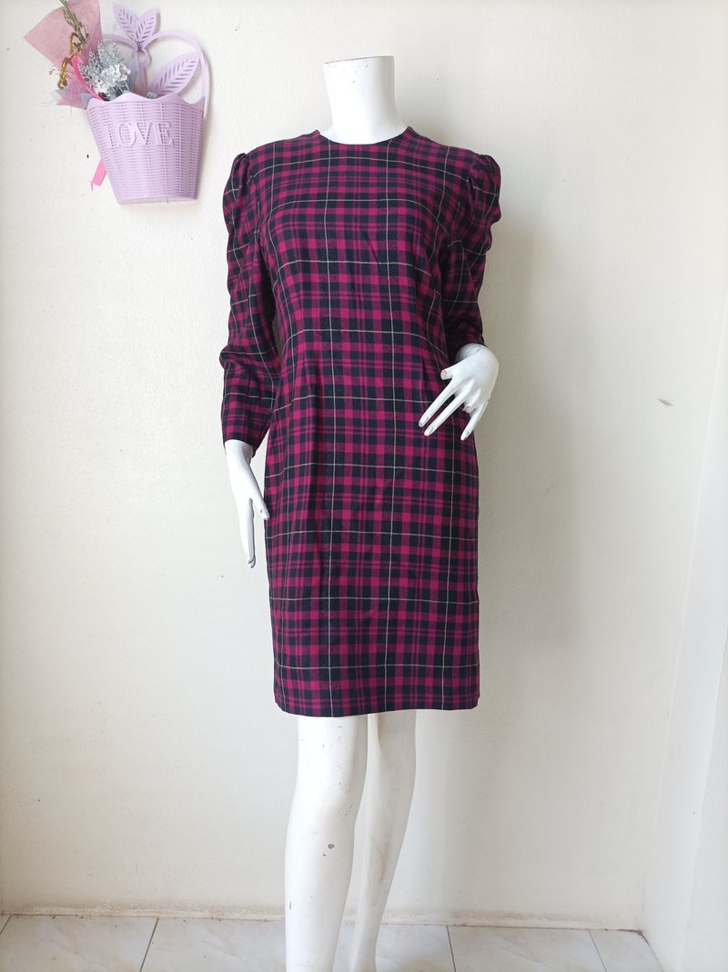 Vintage Hemp blue Dress Size 38 Small - 洋裝/連身裙 - 羊毛