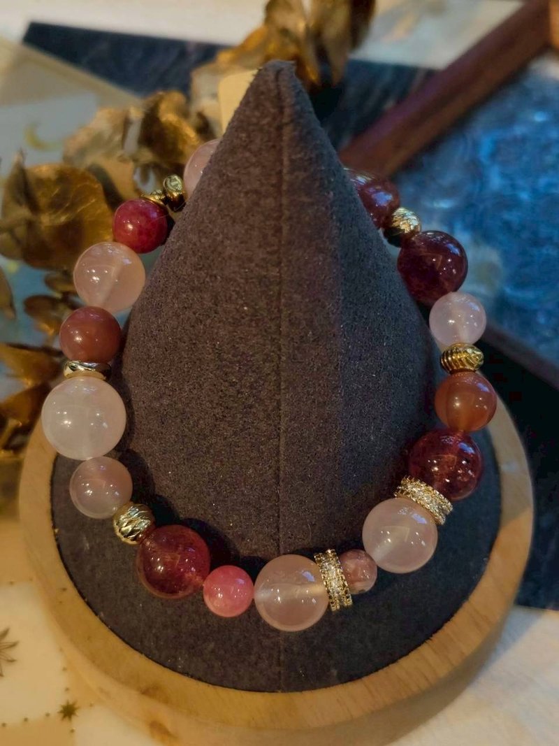 客製化水晶礦石手鏈  心之柔光  愛與歸屬水晶手鍊 - 手鍊/手環 - 水晶