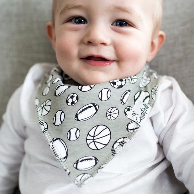 Copper Pearl 圍兜4件組 - 綜合球類  X001VBBR6T - 圍兜/口水巾 - 棉.麻 灰色