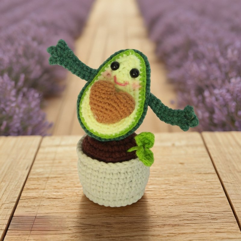 可愛鈎織牛油果小盆栽 - 盆栽/植栽 - 棉.麻 綠色