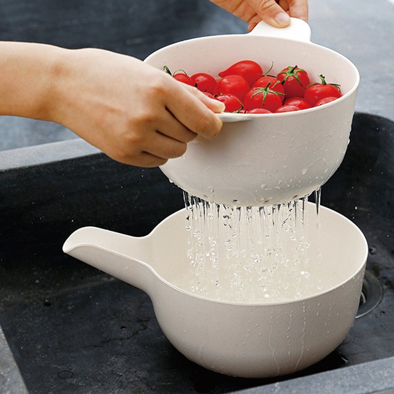 Japanese frost mountain double-layer bamboo fiber multi-function dish/washing basket
