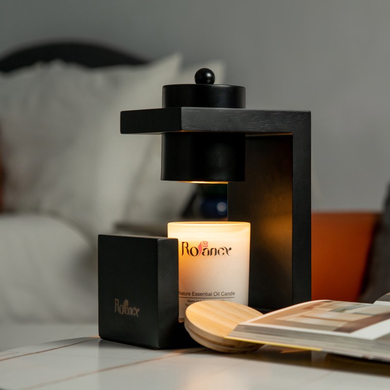 質感木G融蠟燈-黑色A - 香氛蠟燭/燭台 - 木頭