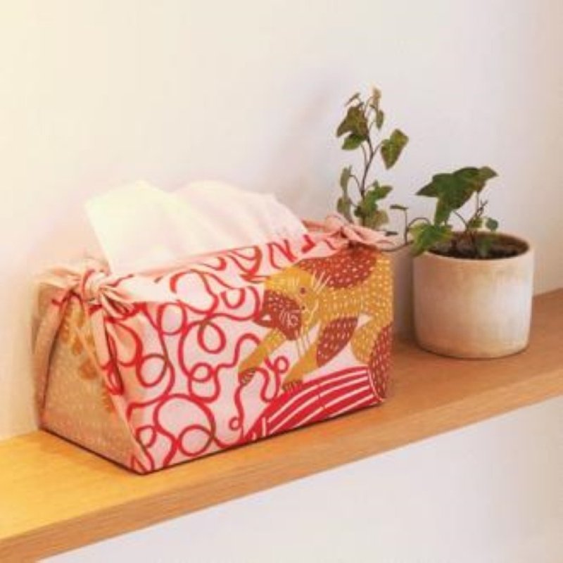 【絕版】京都風呂敷包巾-katakata 中巾-貓咪線球-粉 - 領結/領巾 - 棉.麻