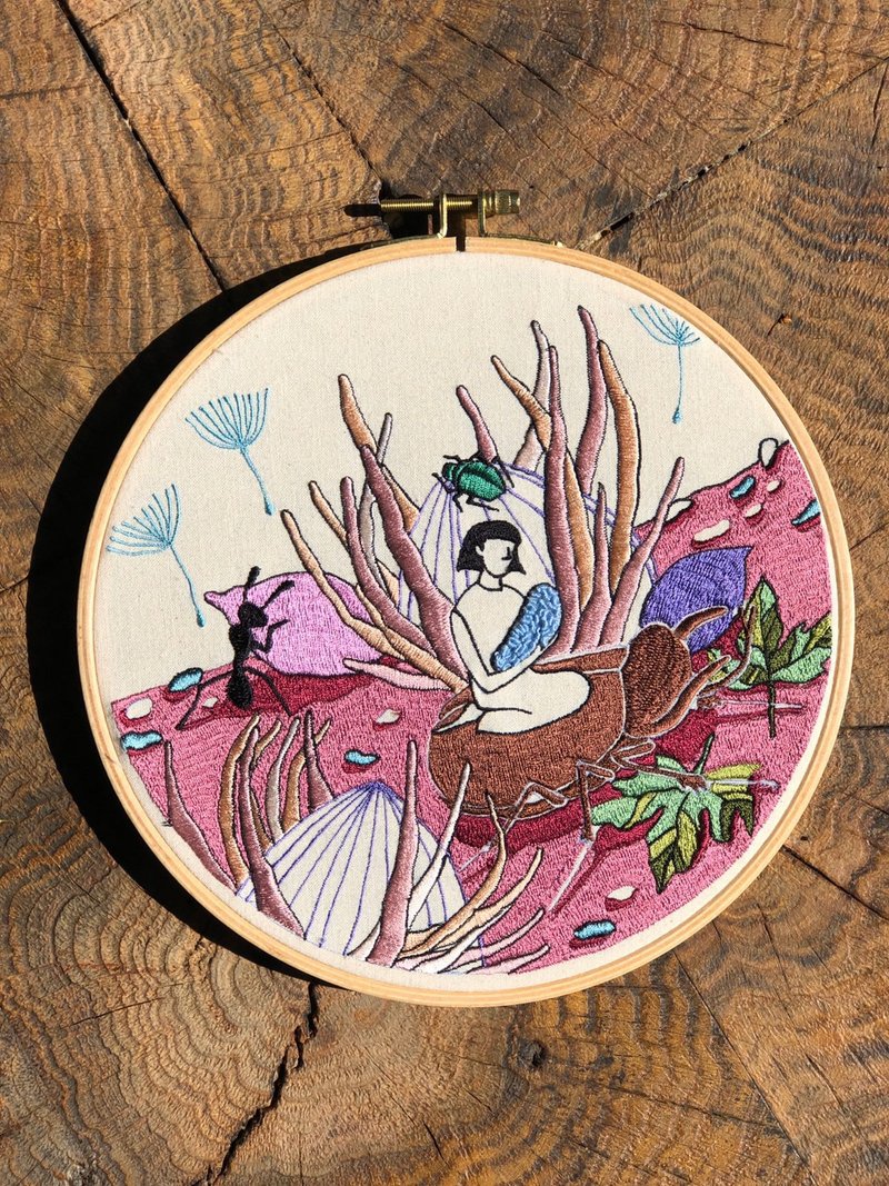 Dandelion-customized embroidery 21x21cm