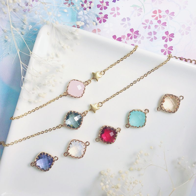 Glass Colorless Bracelet Birthday bridal shower Gift Star Colorful