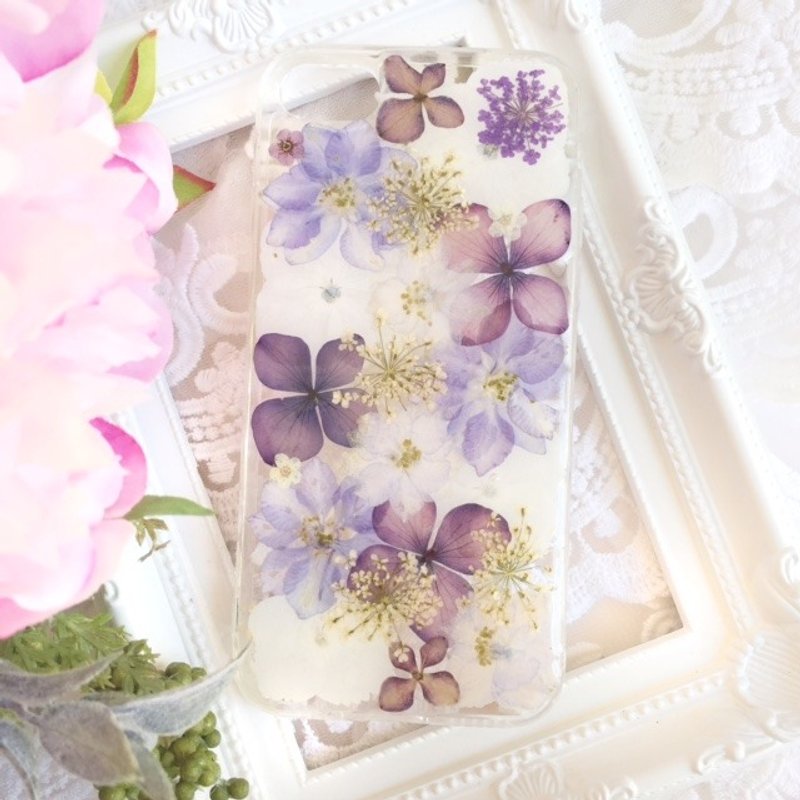 Pressed flower phone case - Purple Lover for iPhone, Samsung & HTC