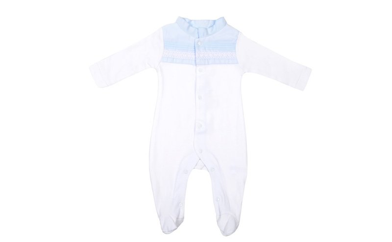 ROLY PONY blue lotus leaf collar long sleeve feet jumpsuit