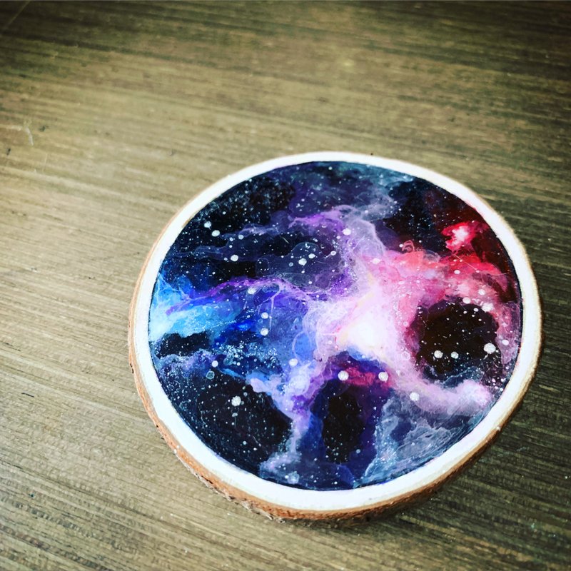Hand painted starry wooden ornaments