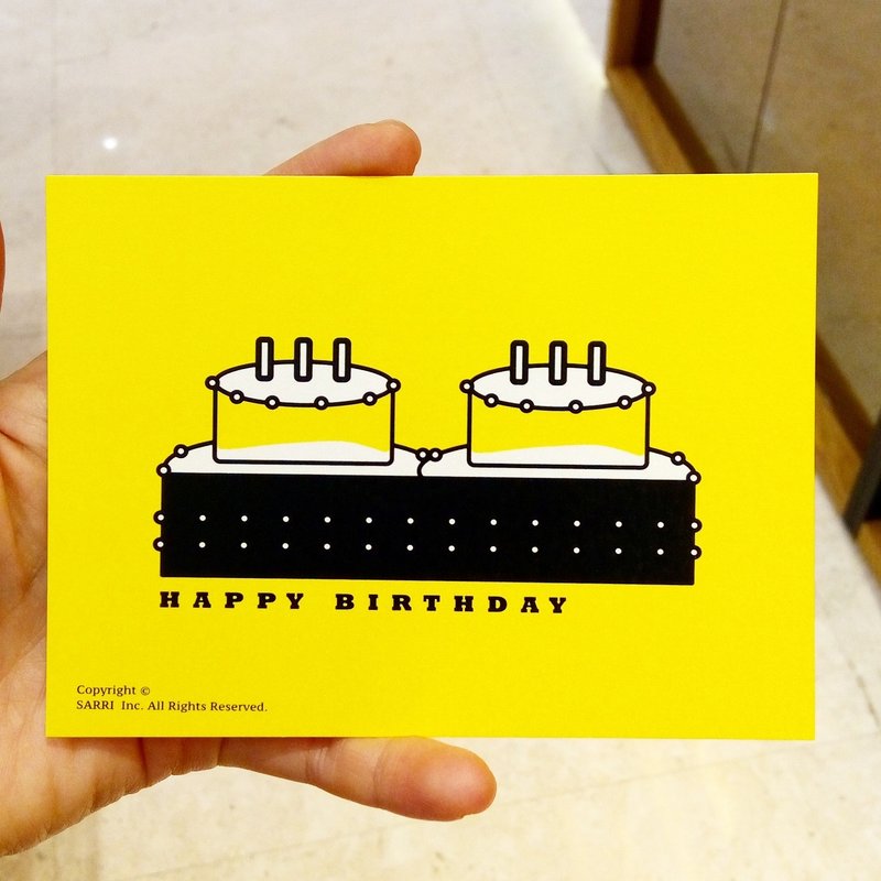 "Happy Birthday" Postcard Birthday Card Design Coloring Illustration Photo Album Card Universal Card Art Fine Art Modern Lovers Love Special Interesting Weird Features Weird Cute Taiwan Yellow Fun Funny Eye-catching Art Sequin Flash Cool Not Famo