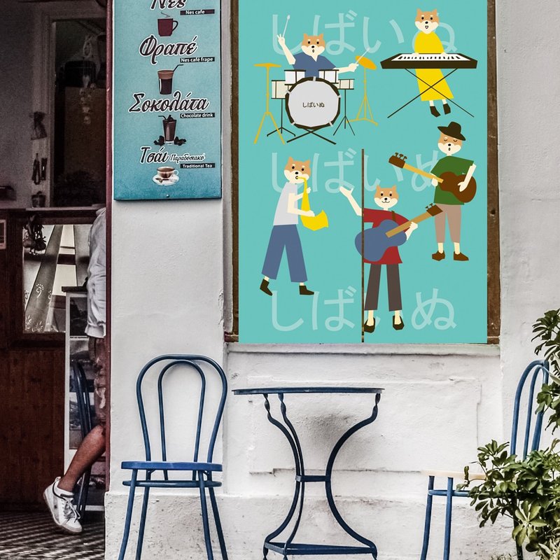 柴犬樂團門簾 - 門簾/門牌 - 棉.麻 多色