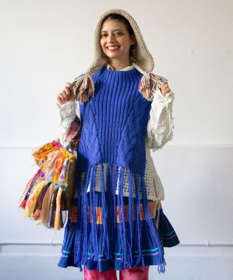 【熱門預購】流蘇立領針織背心  (4色)  CWY-5301 - 背心/無袖上衣 - 其他材質