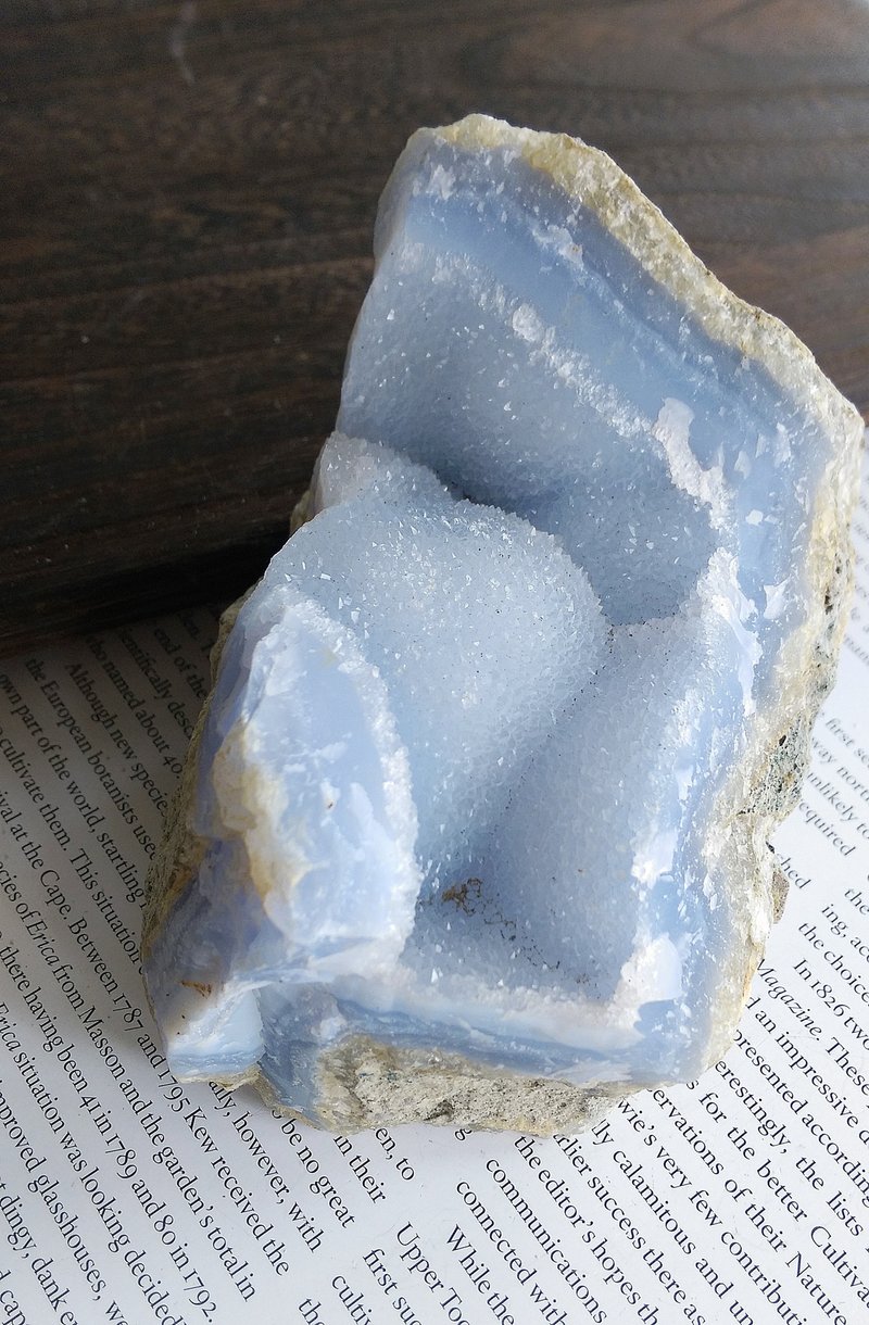 Chalcedony 馬達加斯加產地 藍玉髓 藍紋瑪瑙 天然礦石 原礦 - 擺飾/家飾品 - 其他材質