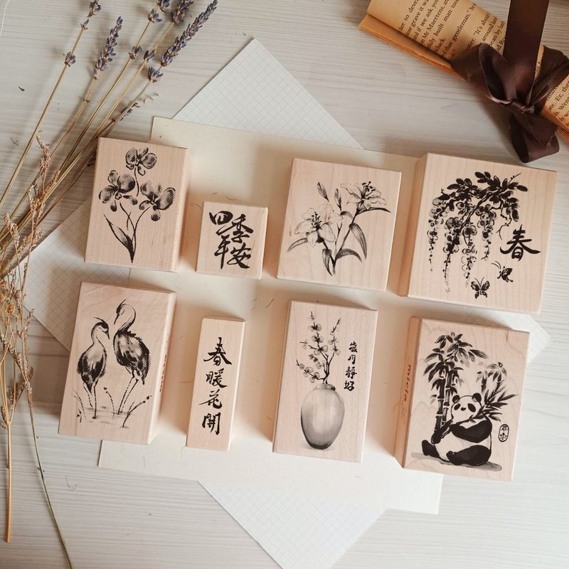 墨意盎然楓木印章組 - 印章/印台 - 其他材質