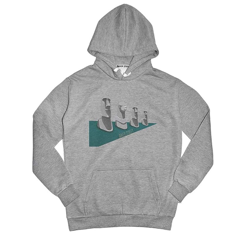 British Fashion Brand -Baker Street- Moai Alpaca Printed Hoodie