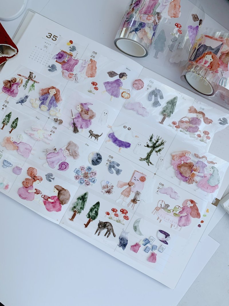 Little Luna / 5cm Clear PET Washi Tape - 紙膠帶/和紙/PET - 其他材質