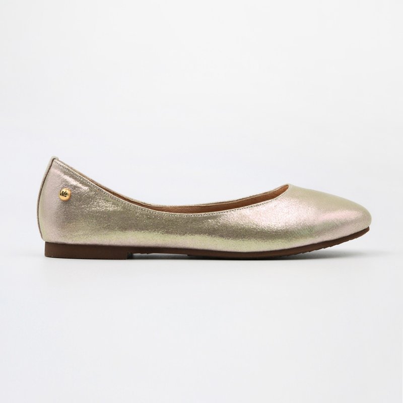 Merm.金色美人魚(圓)平底鞋 (10th復刻版) - 娃娃鞋/平底鞋 - 其他材質 金色