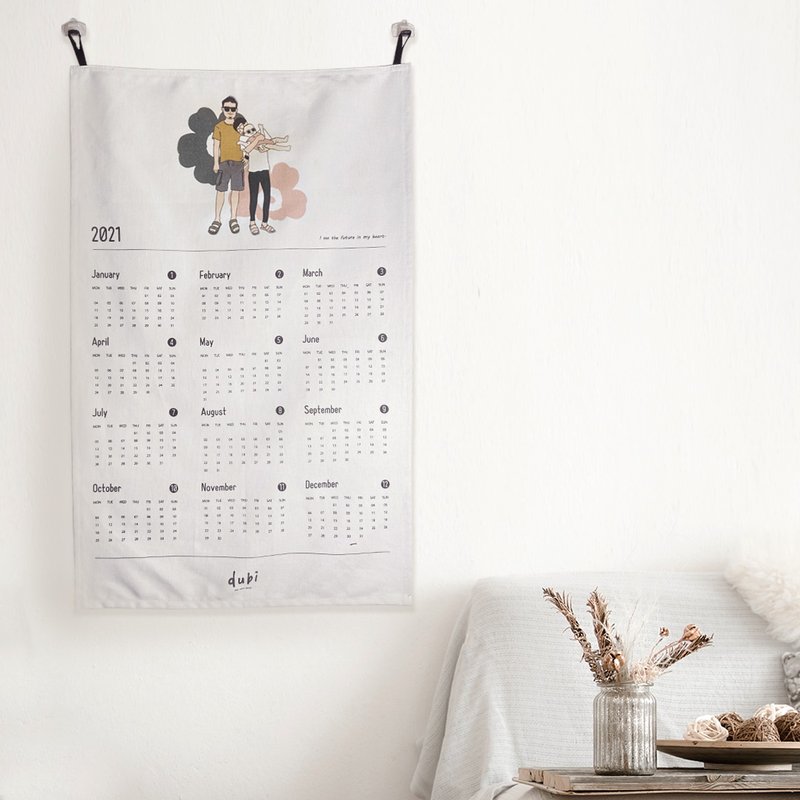 全台獨家客製 似顏繪 | 人像 帆布年曆 70x45cm 同圖2入組 - 海報/掛畫/掛布 - 棉.麻