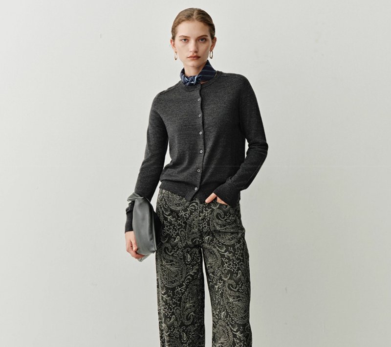 【100%羊毛】法式簡約 德國biella/揚子紗針織衫 - 女上衣/長袖上衣 - 羊毛 多色